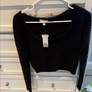 BP Fuzzy Black Crew Neck Sweater